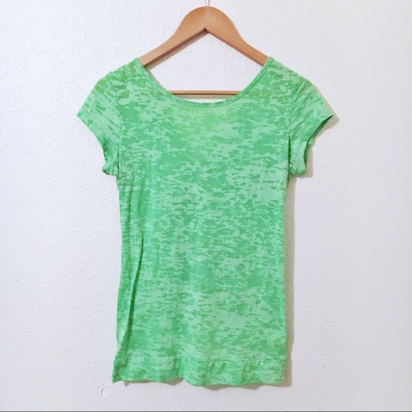 Charlotte Russe Neon Green Shirt Knotted - Picture 1 of 5